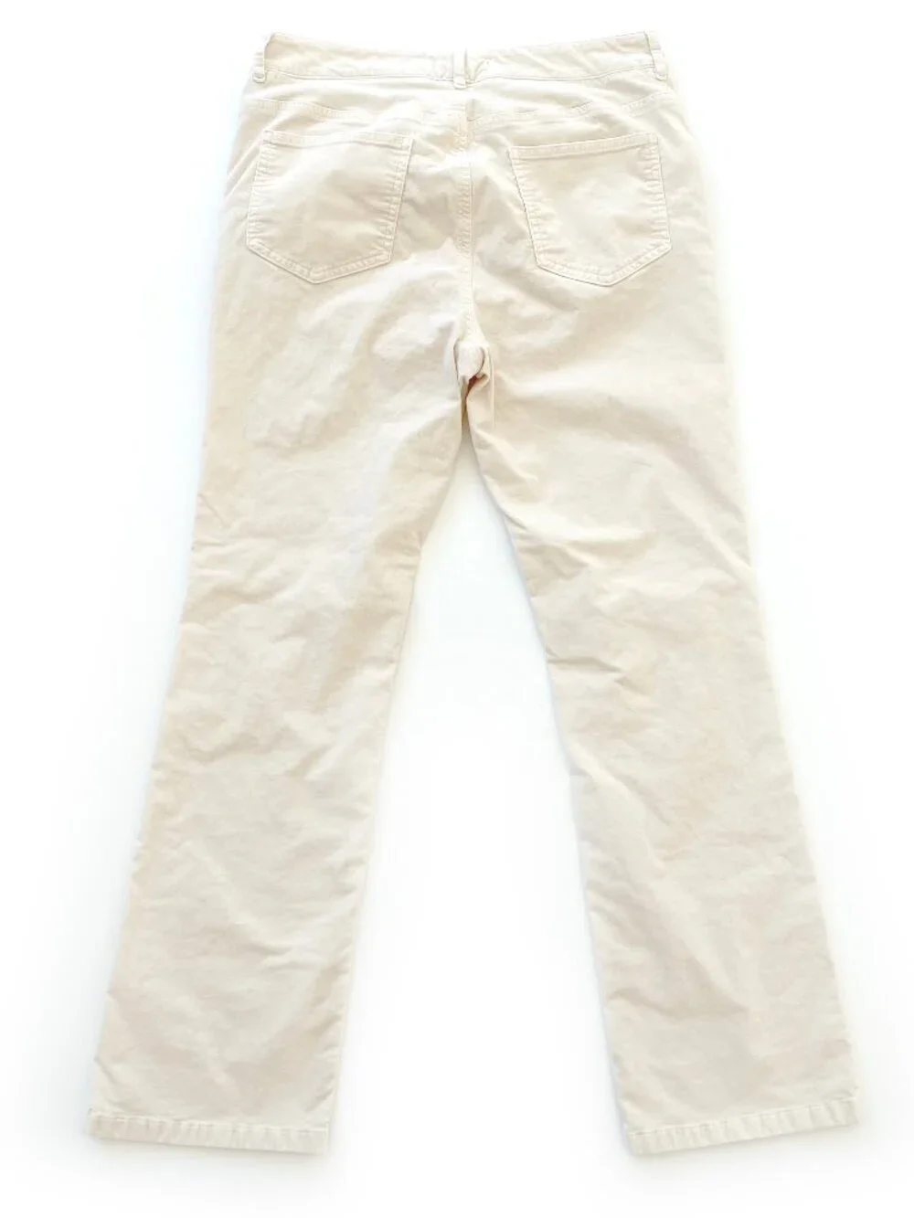 J.McLaughlin Milburn Ankle Kick Flare Velvet Pants Sz 6 Ivory Stretch
